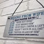 Gifts For Him Funny Man Cave Hiding From Wife Sign Pub Bar