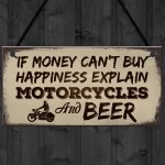 Beer Motorcycle Enthusiast Motorbike Man Cave Signs Garage Him