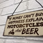 Beer Motorcycle Enthusiast Motorbike Man Cave Signs Garage Him