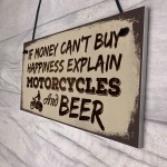 Beer Motorcycle Enthusiast Motorbike Man Cave Signs Garage Him