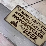 Beer Motorcycle Enthusiast Motorbike Man Cave Signs Garage Him