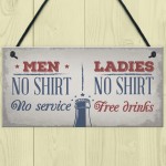Gifts For Him Funny Pub Beer Bar Wall Sign Free Drinks Man Cave 