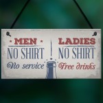 Gifts For Him Funny Pub Beer Bar Wall Sign Free Drinks Man Cave 