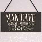 Vintage Man Cave Plaque Sign Fathers Day Gift For Him Bedroom