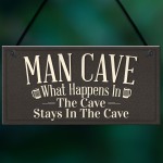 Vintage Man Cave Plaque Sign Fathers Day Gift For Him Bedroom