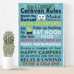 Nan And Grandad Caravan Rules Travel Holiday Gift Hanging Plaque