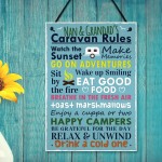 Nan And Grandad Caravan Rules Travel Holiday Gift Hanging Plaque