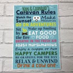 Nan And Grandad Caravan Rules Travel Holiday Gift Hanging Plaque