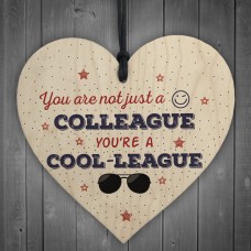 Cool Work Colleague Wood Heart Plaque Office Leaving Friend Gift