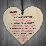 1st Wedding Anniversary Gift Wood Heart First Wedding Gift Wife