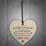 Special Father Wooden Heart FATHERS DAY Gift For Him Thank You