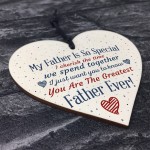 Special Father Wooden Heart FATHERS DAY Gift For Him Thank You