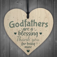 Godfathers Blessing Heart Plaques Fathers Day Christening Gift