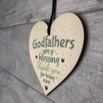 Godfathers Blessing Heart Plaques Fathers Day Christening Gift
