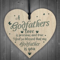 Godfathers Love Heart Plaque Sign Fathers Day Christening Gifts