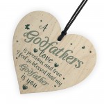 Godfathers Love Heart Plaque Sign Fathers Day Christening Gifts