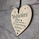 Godfathers Love Heart Plaque Sign Fathers Day Christening Gifts