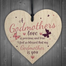 Godmothers Love Heart Plaques Sign Mothers Day Christening