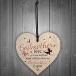 Godmothers Love Heart Plaques Sign Mothers Day Christening