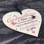 Godmothers Love Heart Plaques Sign Mothers Day Christening
