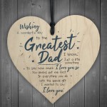 Greatest Dad Fathers Day Dad Daddy Hanging Heart Sign Gift 
