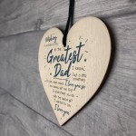 Greatest Dad Fathers Day Dad Daddy Hanging Heart Sign Gift 