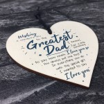 Greatest Dad Fathers Day Dad Daddy Hanging Heart Sign Gift 