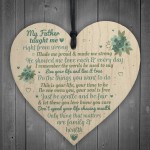 My Father Fathers Day Dad Wood Heart Sign Memorial Gift For Him 