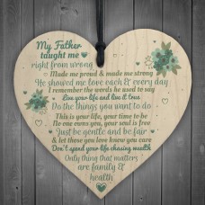 My Father Fathers Day Dad Wood Heart Sign Memorial Gift For Him 