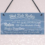 Hot Tub Rules Novelty Hanging Garden Shed Plaque Jacuzzi Pool