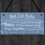 Hot Tub Rules Novelty Hanging Garden Shed Plaque Jacuzzi Pool