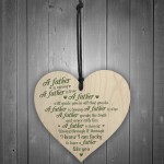 Caring Father Dad Fathers Day Wooden Heart Sign Gift For Him