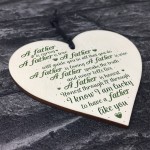 Caring Father Dad Fathers Day Wooden Heart Sign Gift For Him