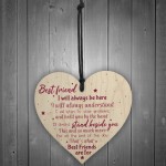 Best Friend Gift Friendship Plaque Wood Heart Birthday Keepsake