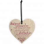 Best Friend Gift Friendship Plaque Wood Heart Birthday Keepsake