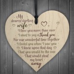 Wedding Anniversary Gift Wooden Heart Husband Wife Gift For Her