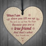 Friendship Sign Best Friend Plaque Wooden Hanging Heart Sign