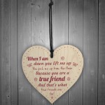 Friendship Sign Best Friend Plaque Wooden Hanging Heart Sign