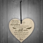In Memory Hanging Wooden Heart Wall Plaque Mum Dad Memorial 