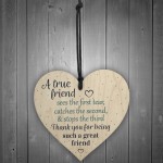 Friendship Gift Best Friend Sign Wooden Hanging Heart Thank You