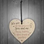 Prosecco Gift Friendship Best Friend Sign Wooden Heart Plaque 