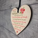 Friendship Thank You Gift Best Friend Plaque Wood Heart Sign