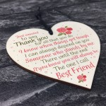 Friendship Thank You Gift Best Friend Plaque Wood Heart Sign
