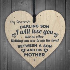 Gift For Son Mum Birthday Wooden Hanging Heart Keepsake Poem