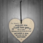 Gift For Son Mum Birthday Wooden Hanging Heart Keepsake Poem