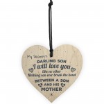 Gift For Son Mum Birthday Wooden Hanging Heart Keepsake Poem