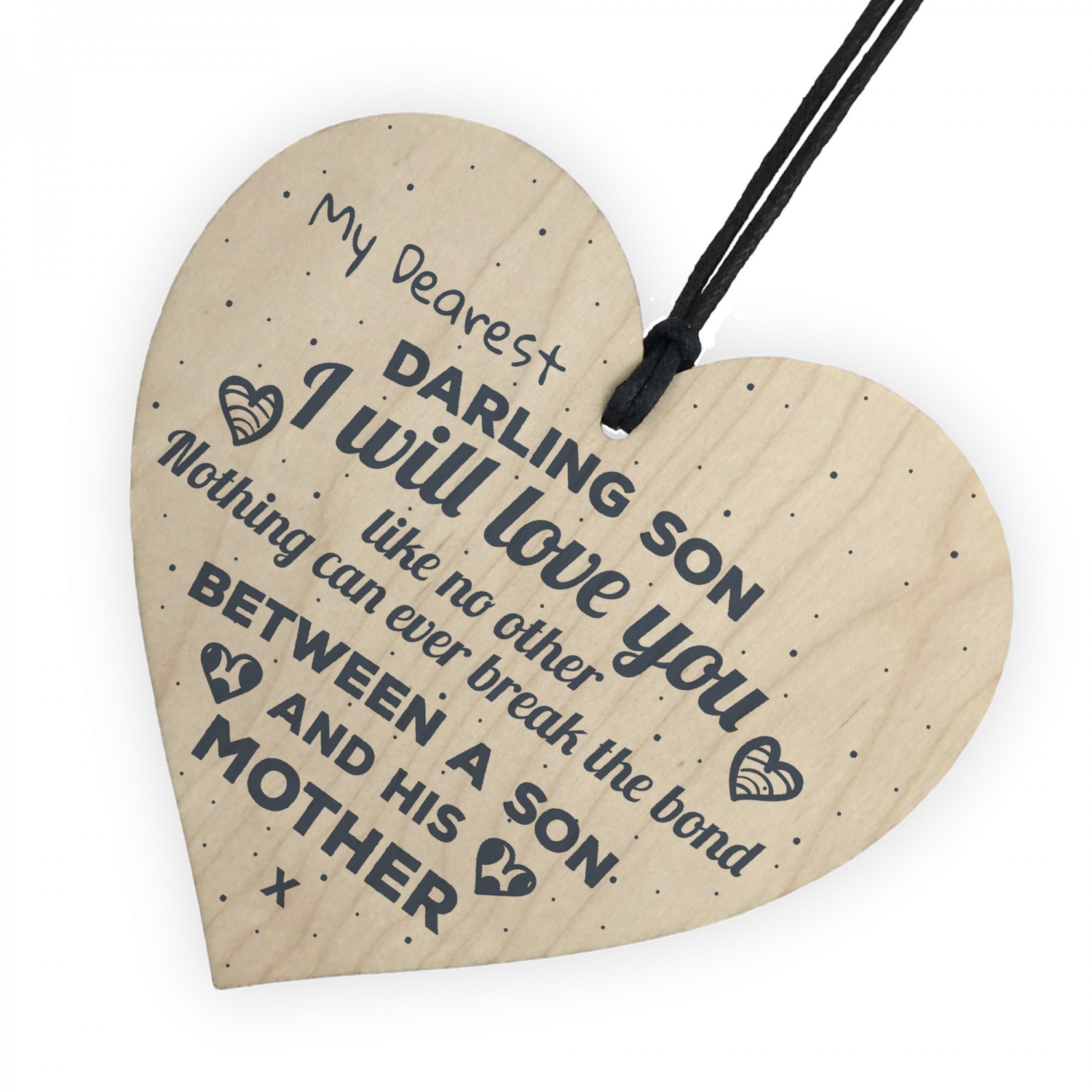 Gift For Son Mum Birthday Wooden Hanging Heart Sign Plaque Keepsake Poem