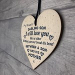 Gift For Son Mum Birthday Wooden Hanging Heart Keepsake Poem