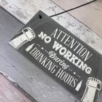No Working Vintage Beer Plaque Garage Bar Pub Man Cave Sign