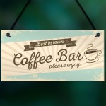 Coffee Bar Hanging Wall Plaque Home Decor Kitchen Cafe Sign